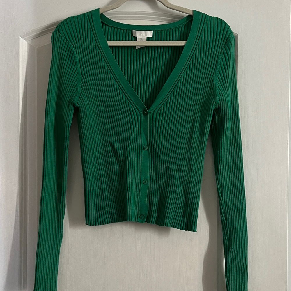 H&M Green Ribbed Sweater